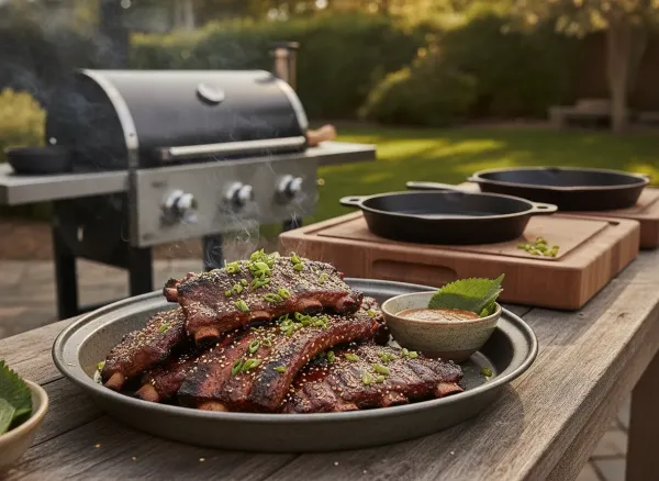 Korean BBQ Grilled Kalbi (Flanken-Cut Short Ribs) — Alternate view