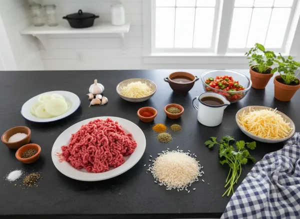 One-Pan Cheesy Beef Taco Skillet — Ingredients view