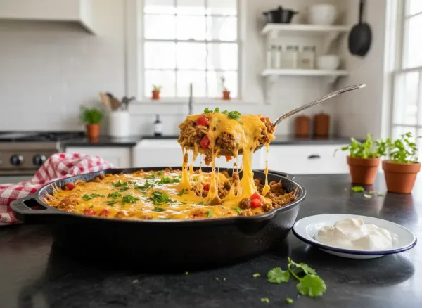 One-Pan Cheesy Beef Taco Skillet — Alternate view