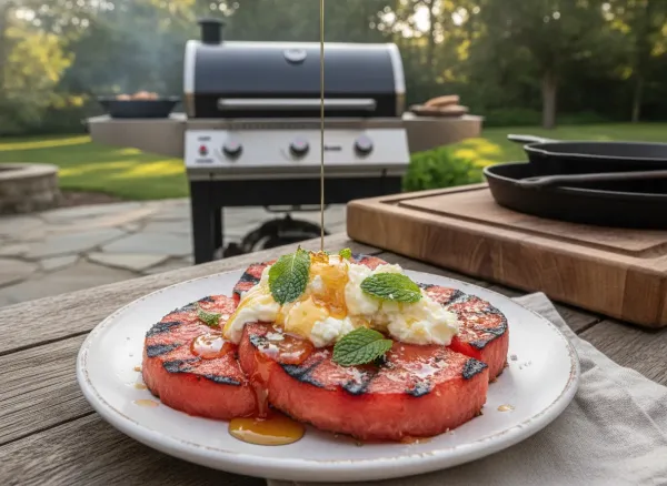 Grilled Watermelon Dessert Pizza