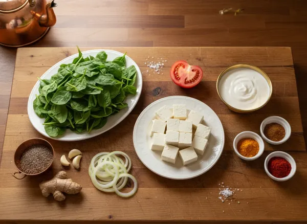 Quick Weeknight Palak Paneer — Ingredients view