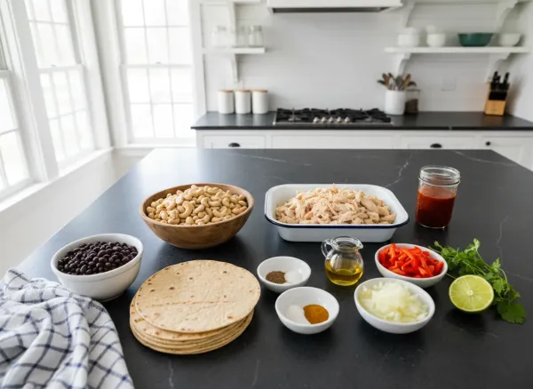 Creamy Dairy-Free Chicken Enchilada Casserole — Ingredients view