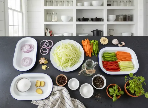 Authentic Filipino Atchara (Pickled Green Papaya) — Ingredients view