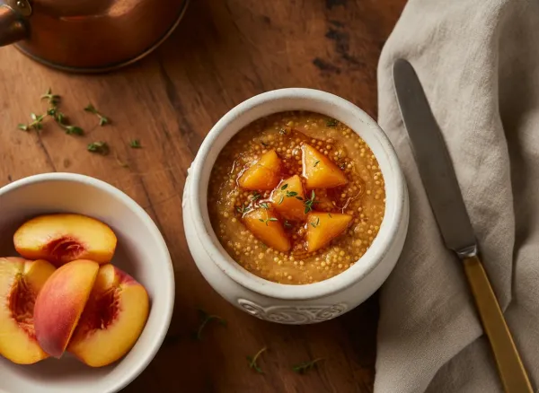 Appalachian Fermented Peach Mustard — Overhead view