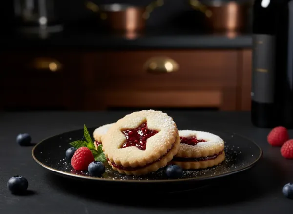 Classic Almond Flour Linzer Cookies with Mixed Berry Jam — Alternate view