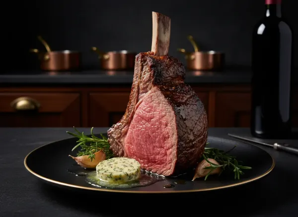 Reverse-Seared Bone-In Ribeye Steak — Alternate view