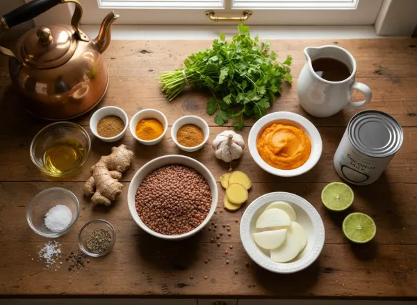 Spiced Pumpkin and Red Lentil Soup — Ingredients view