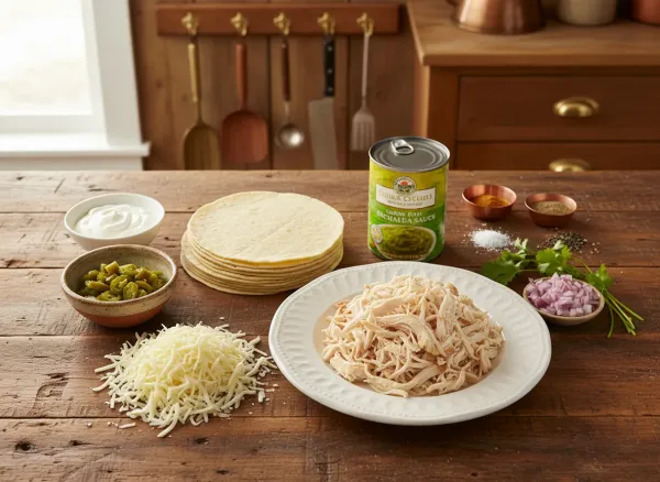 Mexican Green Chile Chicken Enchiladas — Ingredients view