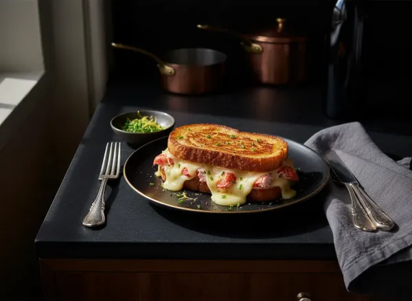 Brown Butter Lobster Grilled Cheese — Overhead view