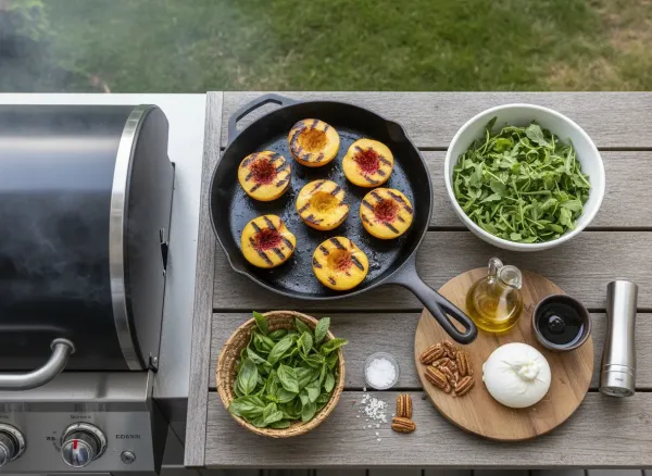 Grilled Peach and Burrata Salad — Ingredients view