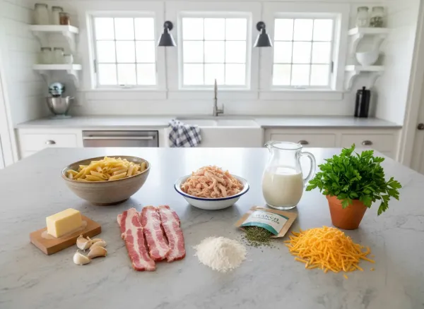 30-Minute Chicken Bacon Ranch Pasta — Ingredients view