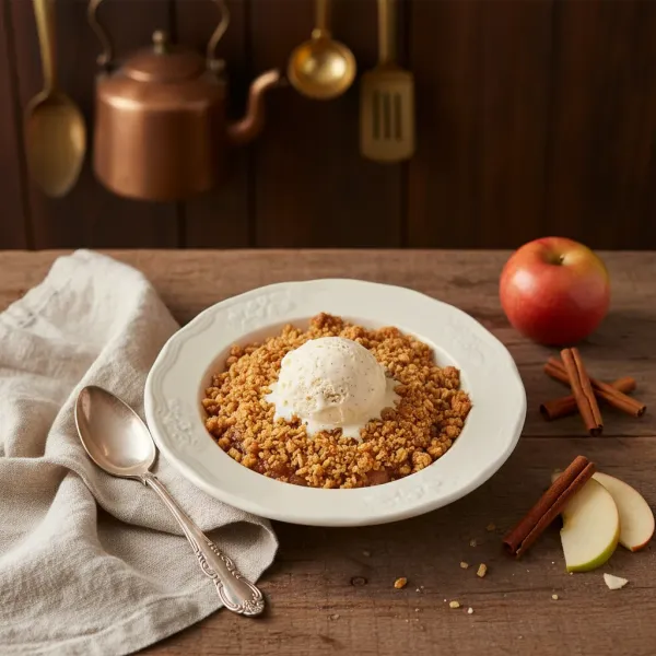 Classic Apple Crumble — Overhead view