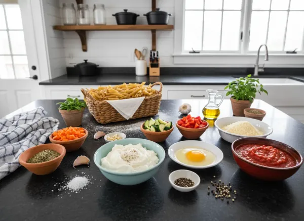 Hidden Veggie Baked Ziti — Ingredients view