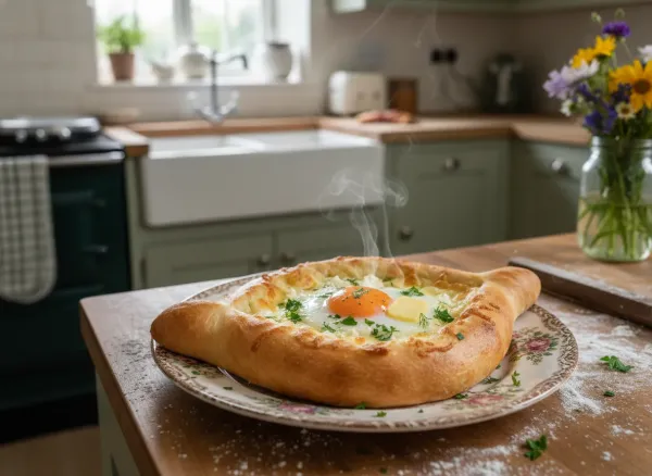 Georgian Khachapuri Adjaruli — Alternate view