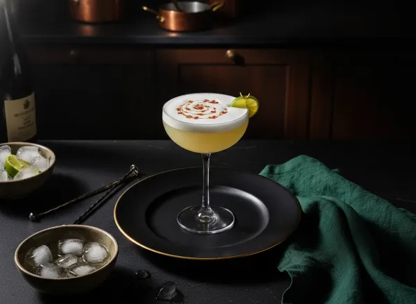Traditional Pisco Sour — Overhead view