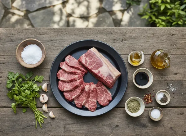 Authentic Brazilian Grilled Picanha with Cilantro-Garlic Chimichurri — Ingredients view
