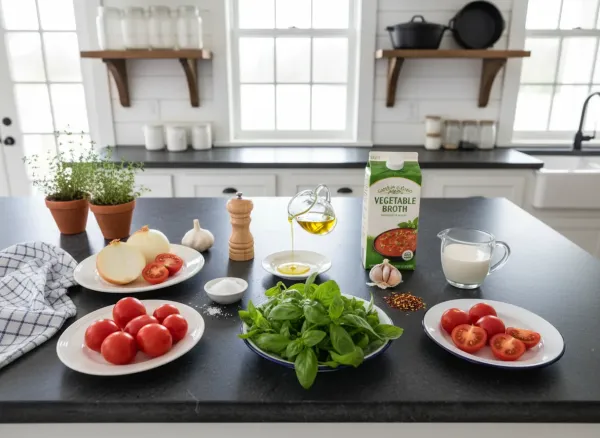 Creamy Roasted Tomato Basil Soup — Ingredients view