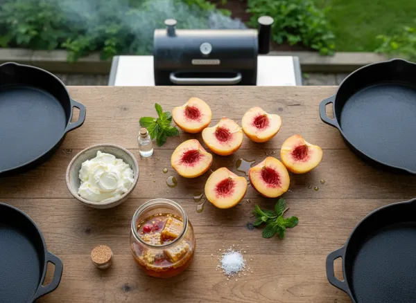 Grilled Peaches with Mascarpone and Fermented Hot Honey — Ingredients view