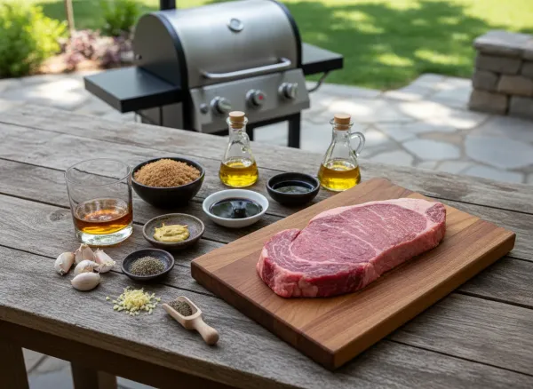 Bourbon-Brown Sugar Marinated Flank Steak — Ingredients view