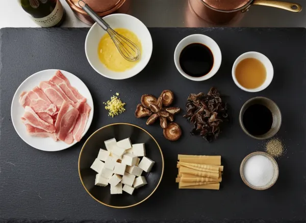 Classic Chinese-American Hot and Sour Soup — Ingredients view